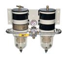 Duplex Fuel Filter/Water Separator 30 micron with 6-way valve, 7/8" -14 UNF - marinepart.eu